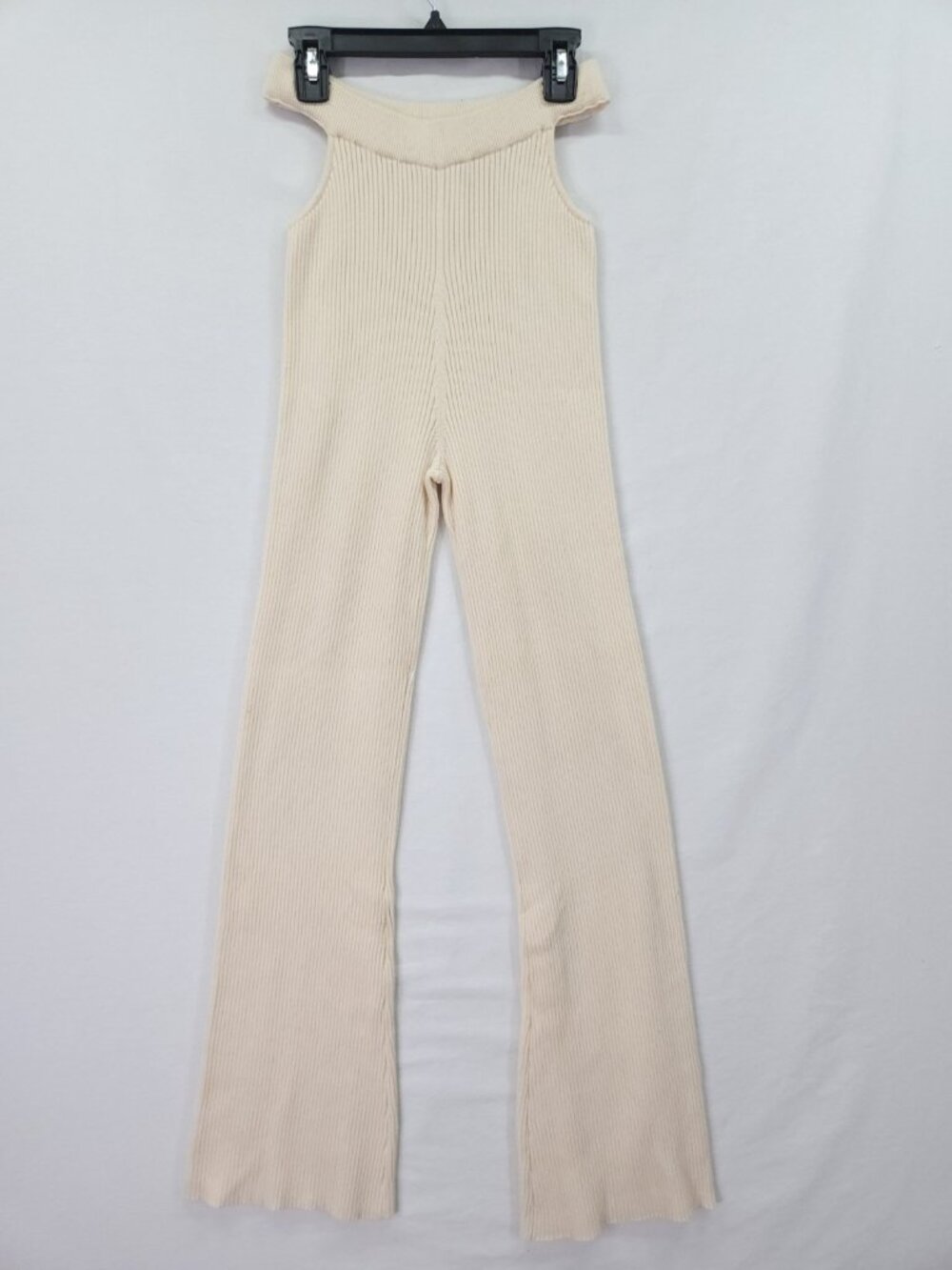 Revolve Camila Coelho Cut Out Ribbed Knit Wide Band Flare Pants Size XS